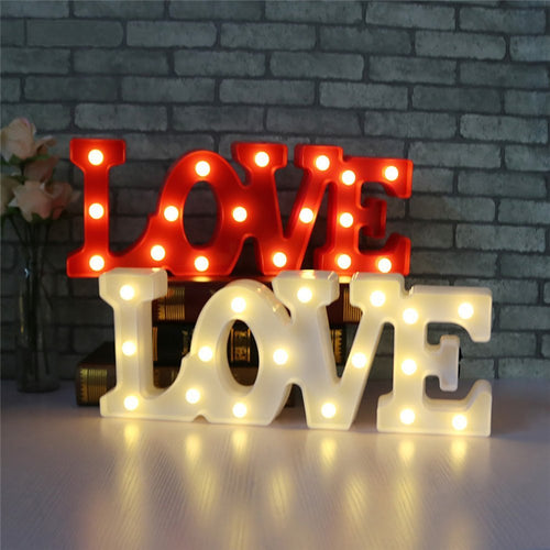 Romantic 3D LOVE LED Letter  Night Light